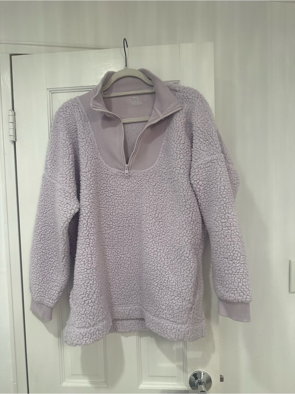 Aerie Women’s Cozy Lavender Sherpa Pullover Quarter-Zip